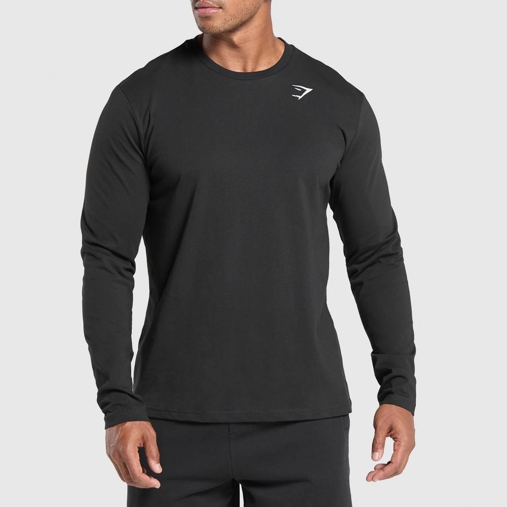 Gymshark Crest Long Sleeve T-Shirt - Black | Gymshark